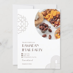 Braun Weiße Minimalistische Ramadan-Iftar-Party Einladung
