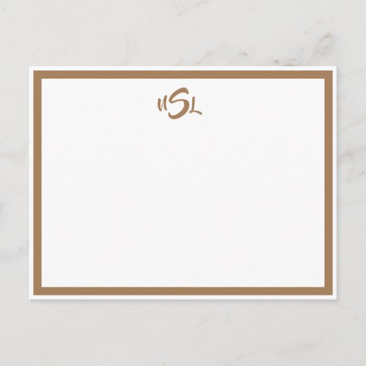 Braun-weiße, stilvolle Borderkarte Postkarte (Vorderseite)