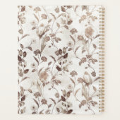 Braun-weiße Vintage-Blumenmuster Planer (Rückseite)