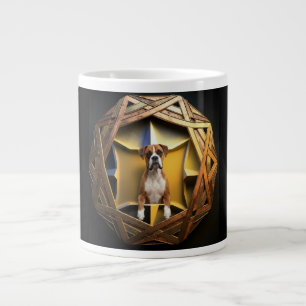 Braun-weißer Boxerhund in einem futuristischen Rah Jumbo-Tasse