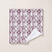 braun-weißes Blumenmuster Badhandtuch Set (Waschlappen)