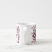 braun-weißes Blumenmuster Espressotasse (Rückseite)