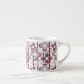 braun-weißes Blumenmuster Espressotasse (Rechts)