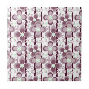 braun-weißes Blumenmuster Fliese
