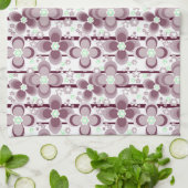 braun-weißes Blumenmuster Geschirrtuch (Gefaltet)