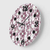 braun-weißes Blumenmuster Große Wanduhr (Winkel)