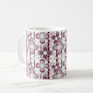 braun-weißes Blumenmuster Kaffeetasse