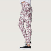 braun-weißes Blumenmuster Leggings (Links)