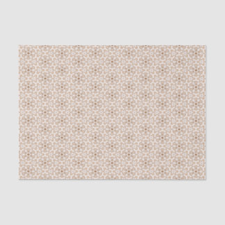 Braun-weißes Blumenmuster Seidenpapier
