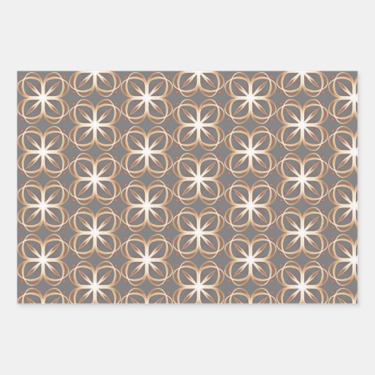 Braun weißes Design - individueller Hintergrund Geschenkpapier Set (Vorderseite 3)