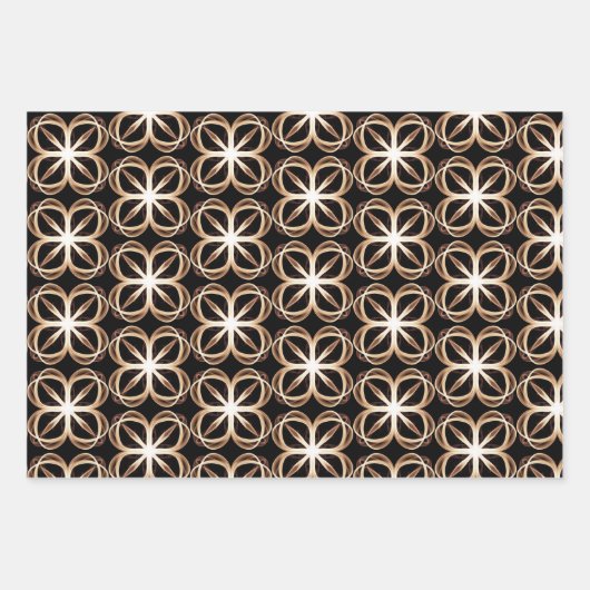 Braun weißes Design - individueller Hintergrund Geschenkpapier Set (Vorderseite)