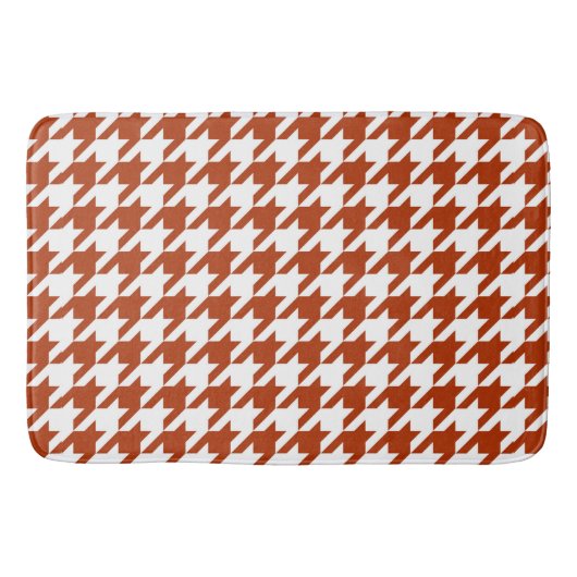 Braun-weißes Houndstooth-Karodesign Badematte (Vorderseite)