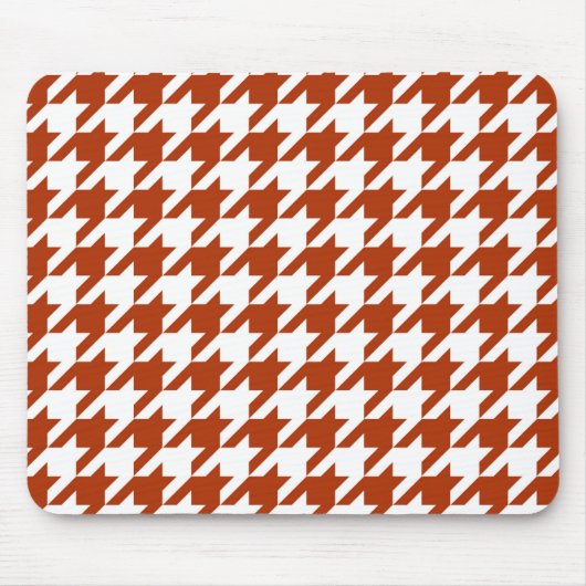 Braun-weißes Houndstooth-Karodesign Mousepad (Vorne)