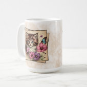 Braun-weißes Kätzchen Kaffeetasse (Vorderseite Links)