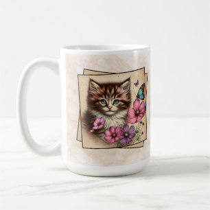 Braun-weißes Kätzchen Kaffeetasse