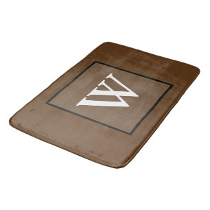 Braun-weißes Monogramm Badematte