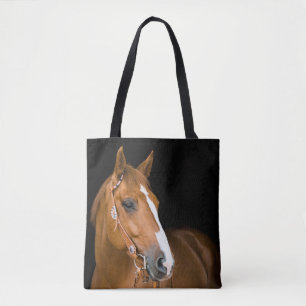 Braun-weißes Quarter-Horse-Foto Tasche