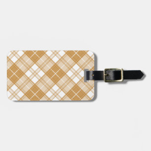 Braun-weißes Tartan-Muster yxm0uat9 Gepäckanhänger