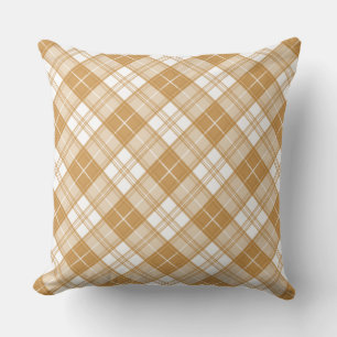 Braun-weißes Tartan-Muster yxm0uat9 Kissen