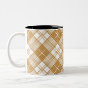 Braun-weißes Tartan-Muster yxm0uat9 Zweifarbige Tasse