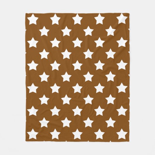 Braun-Weißstars-Muster dekorativ Fleecedecke (Vorderseite)