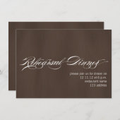 Braun White Modern Probe Dinner Einladung (Vorne/Hinten)