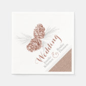 Braun Winterkiefernzapfen Art Hochzeitszettel Serviette (Vorderseite)