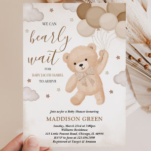 Braun Wir Können Kaum Erwarten Baby Shower Einladung
