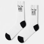 Brauname Hochzeit Datum White Bridal Socks Socken (Linkes Detail)