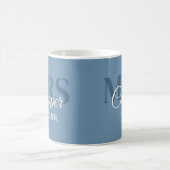Brauname mit Hochzeitdatum Blue Jean Farbe Kaffeetasse (Mittel)