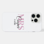 Brauname mit Hochzeitdatum Crimson Light Pink iP iPhone Hülle (Rückseite (Horizontal))