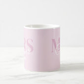 Brauname mit Hochzeitdatum Crimson Light Pink Kaffeetasse (Mittel)