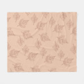 Braunapel-Blätter Tropischer Botanischer Herbst Fleecedecke (Vorderseite (Horizontal))