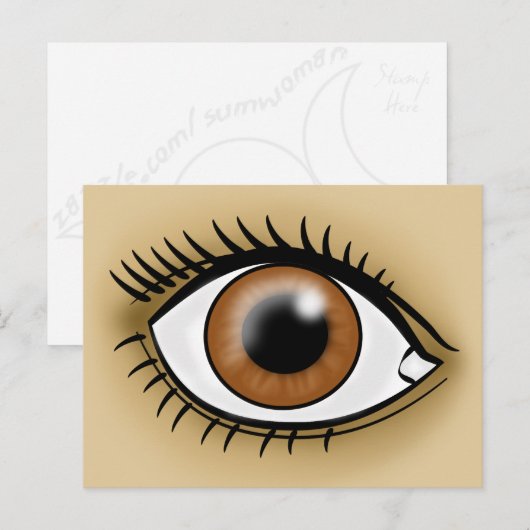 Braunauge Postkarte (Vorne/Hinten)