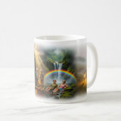 Braunäugiges-Mädchen-Regenbogen-Wasserfall-Nostalg Kaffeetasse (VorderseiteRechts)