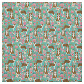 Braunbänder Vintage Blüten Türkis Stoff (Muster)