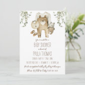 Braunbär Boho-Baby-Party Einladung (Stehend Vorderseite)