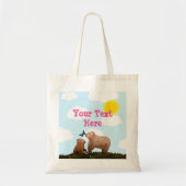 Braunbär CUB und Mutter mit Schmetterling Tragetasche (Vorne)