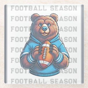 Braunbär-Custom-Football Glasuntersetzer