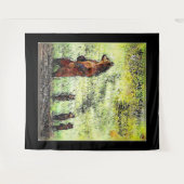 Braunbär Familienwanderung Wandteppich (Vorderseite (Horizontal))