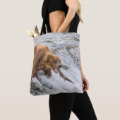 Braunbär fängt roten Lachs Tasche (Von Nahem)