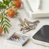 Braunbär fängt Rotlachs Schlüsselanhänger (Seite)