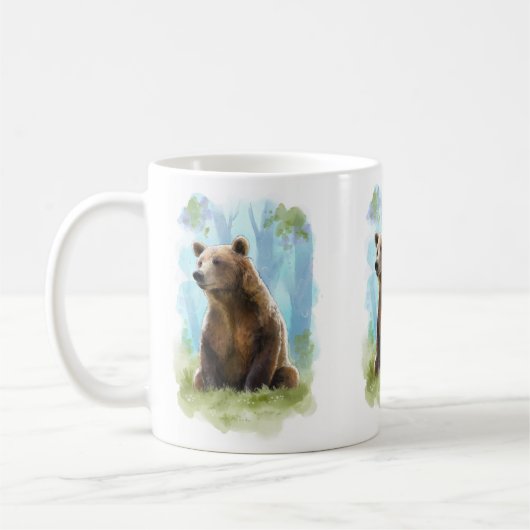 Braunbär, Grizzlybär-Tasse für die Dekoration von Kaffeetasse (Links)