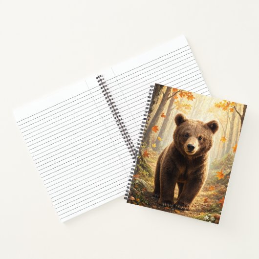 Braunbär-Herbstwald-Wildtierkunst Notizblock (Innenseite)