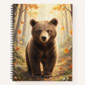 Braunbär-Herbstwald-Wildtierkunst Notizblock (Vorderseite)
