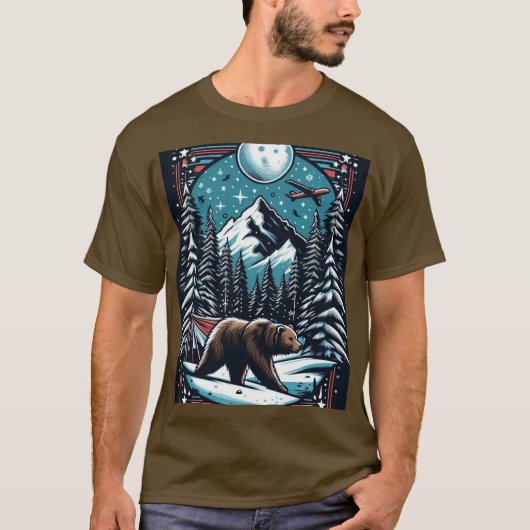 Braunbär im Winter T-Shirt (Vorderseite)