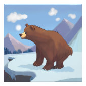 Braunbär in den Bergen Fotodruck (Vorne)