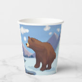 Braunbär in den Bergen Pappbecher (Vorderseite)