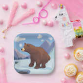 Braunbär in den Bergen Pappteller (Party)