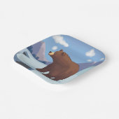 Braunbär in den Bergen Pappteller (Gewinkelt)